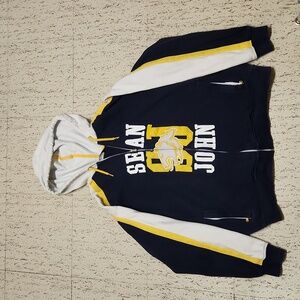 Sean John Big Spellout Lion Logo Full Zip Hoodie Sweater Vintage Y2K